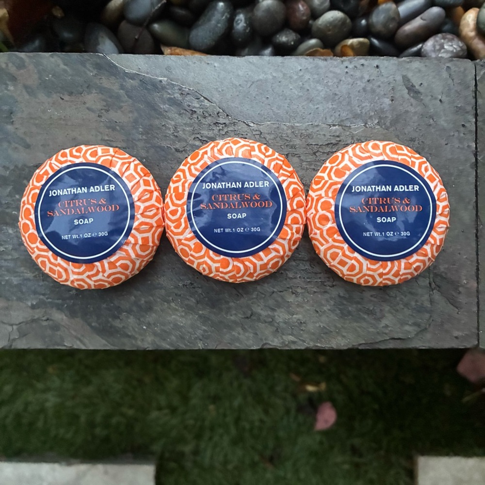 Jonathan Adler Citrus & Sandalwood Hand Soap Travel Set - Orange and Blue